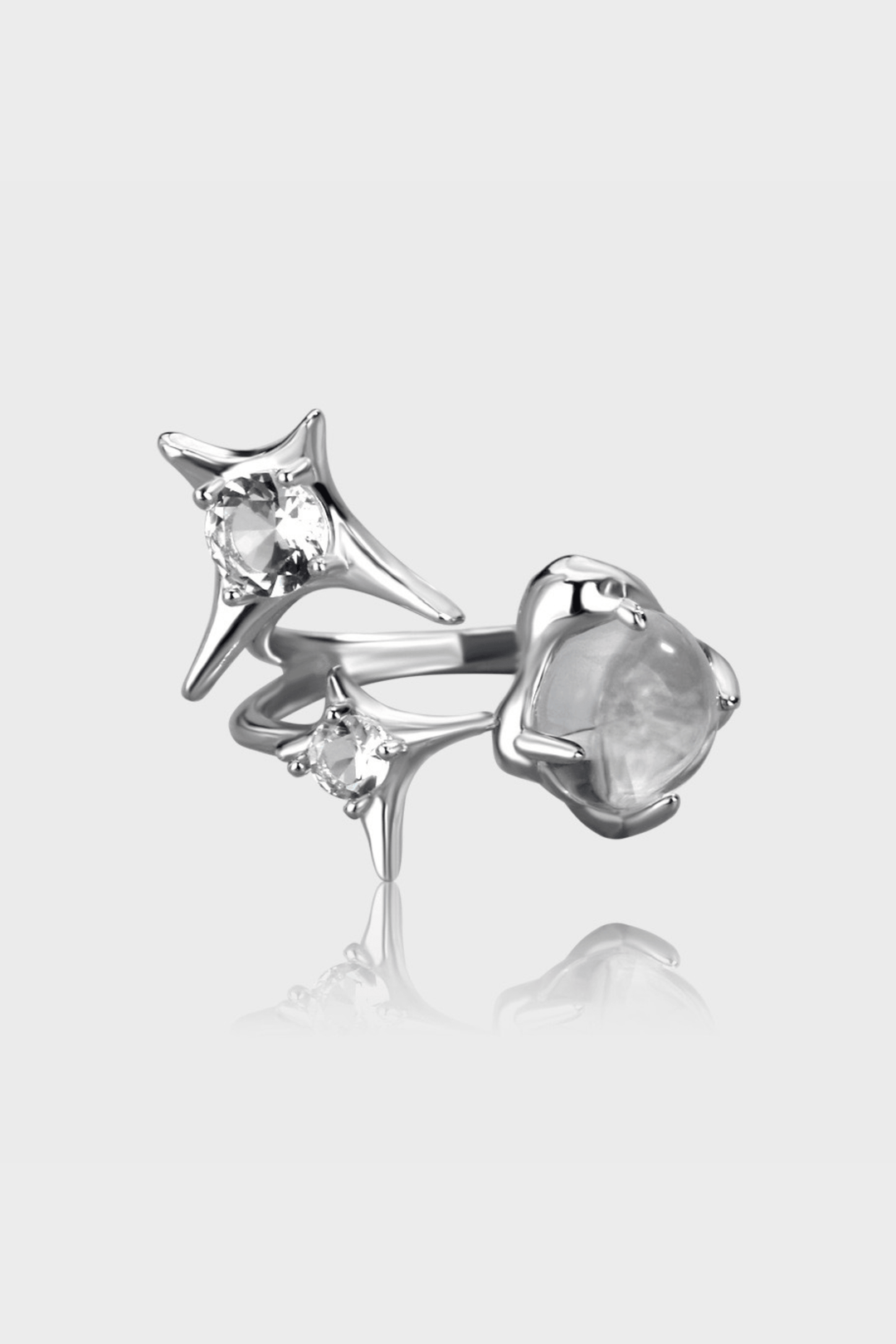Silver Tri-Gem Ring