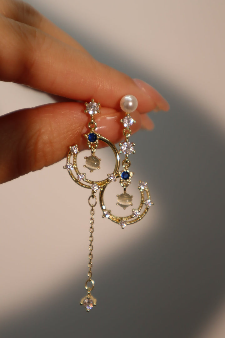 Gold Lunar Drop Earrings