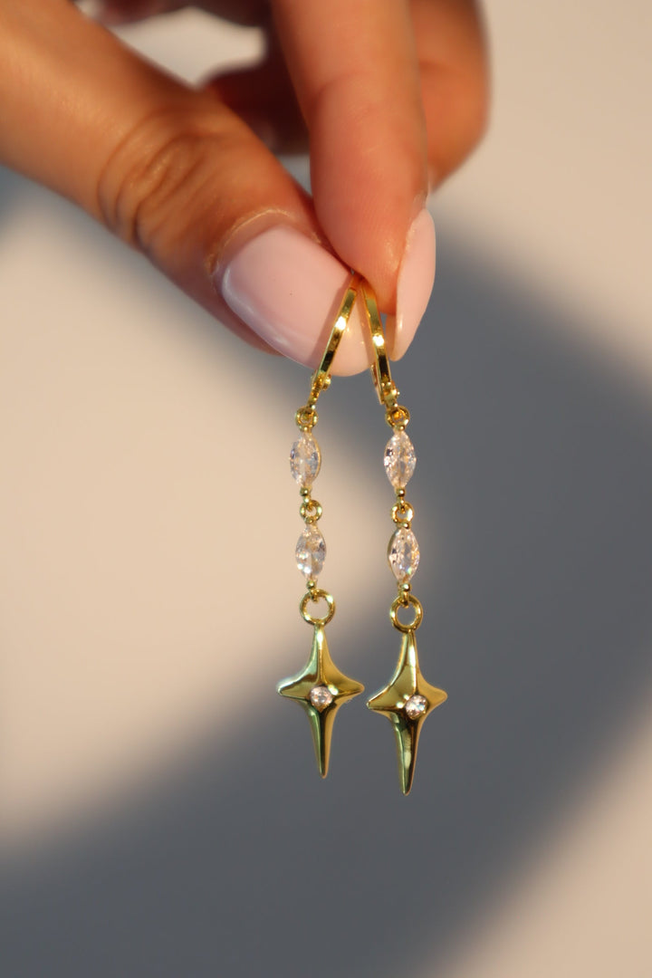 Gold Stellar Drop Earrings