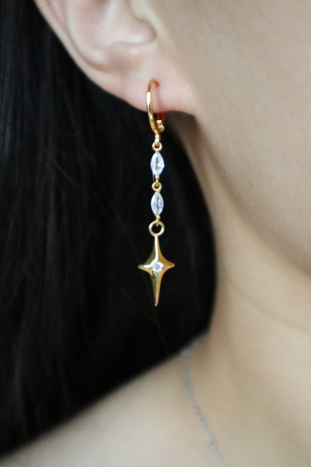 Gold Stellar Drop Earrings