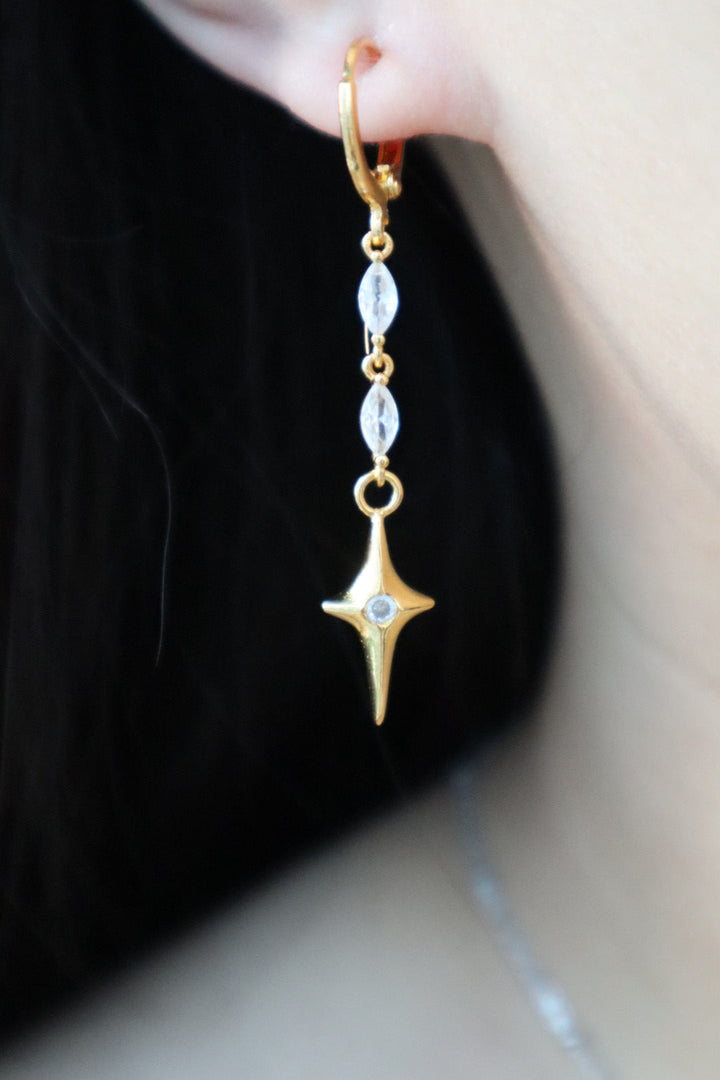 Gold Stellar Drop Earrings