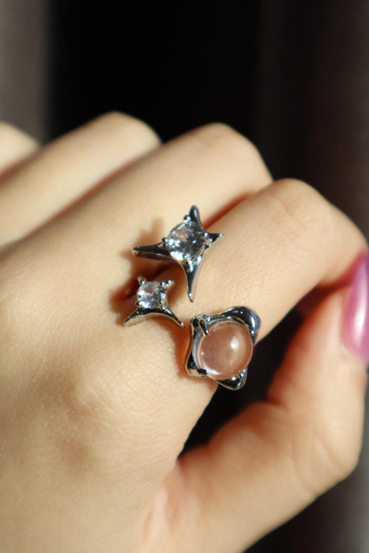 Silver Tri-Gem Ring