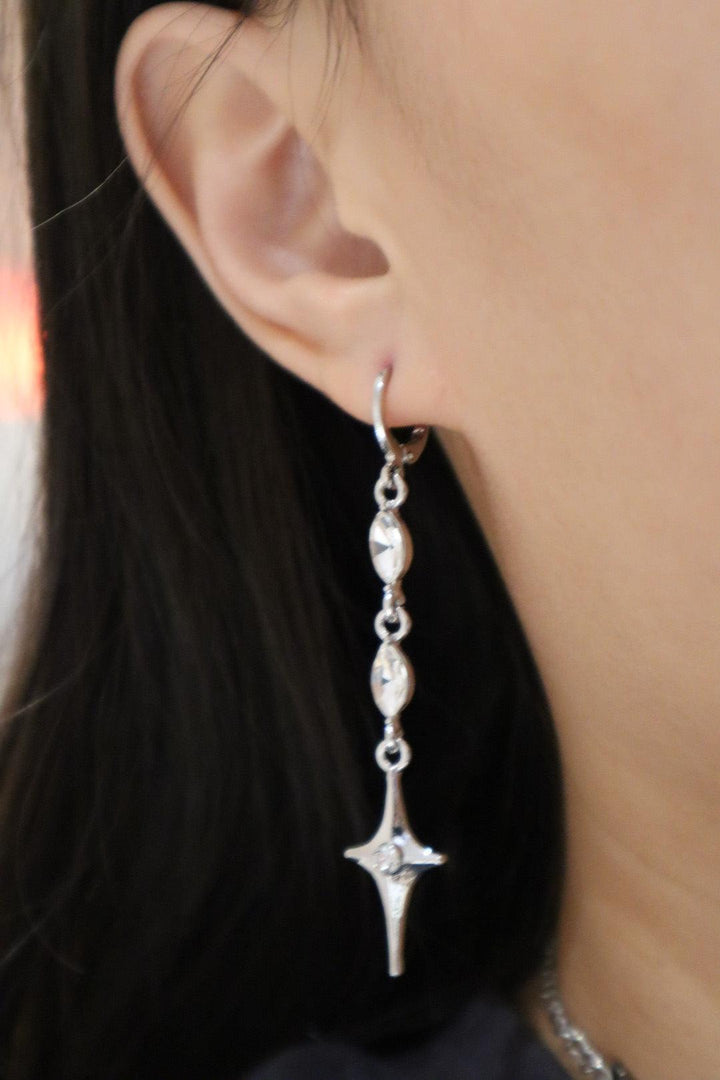 Silver Stellar Drop Earrings