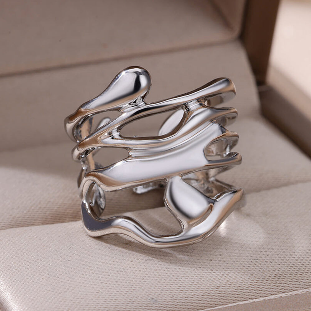 Silver Further Liquid Ring