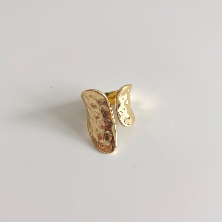 Gold Liquid Curved Ring