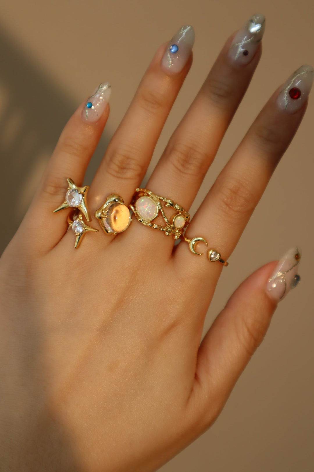 Gold Opal Tiara Ring