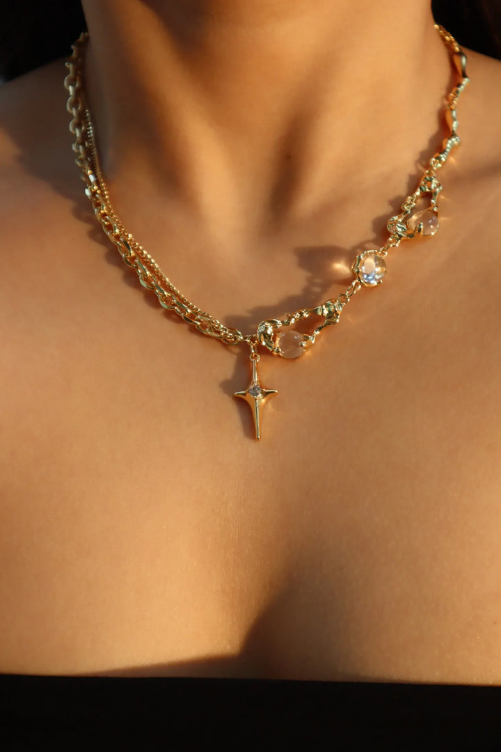 Gold Celestial Star Necklace