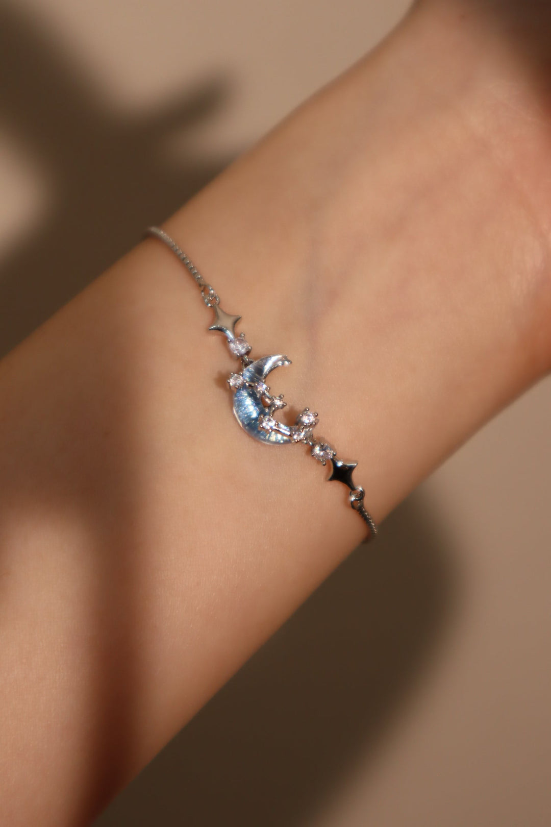 Silver Celestial Moonstone Bracelet