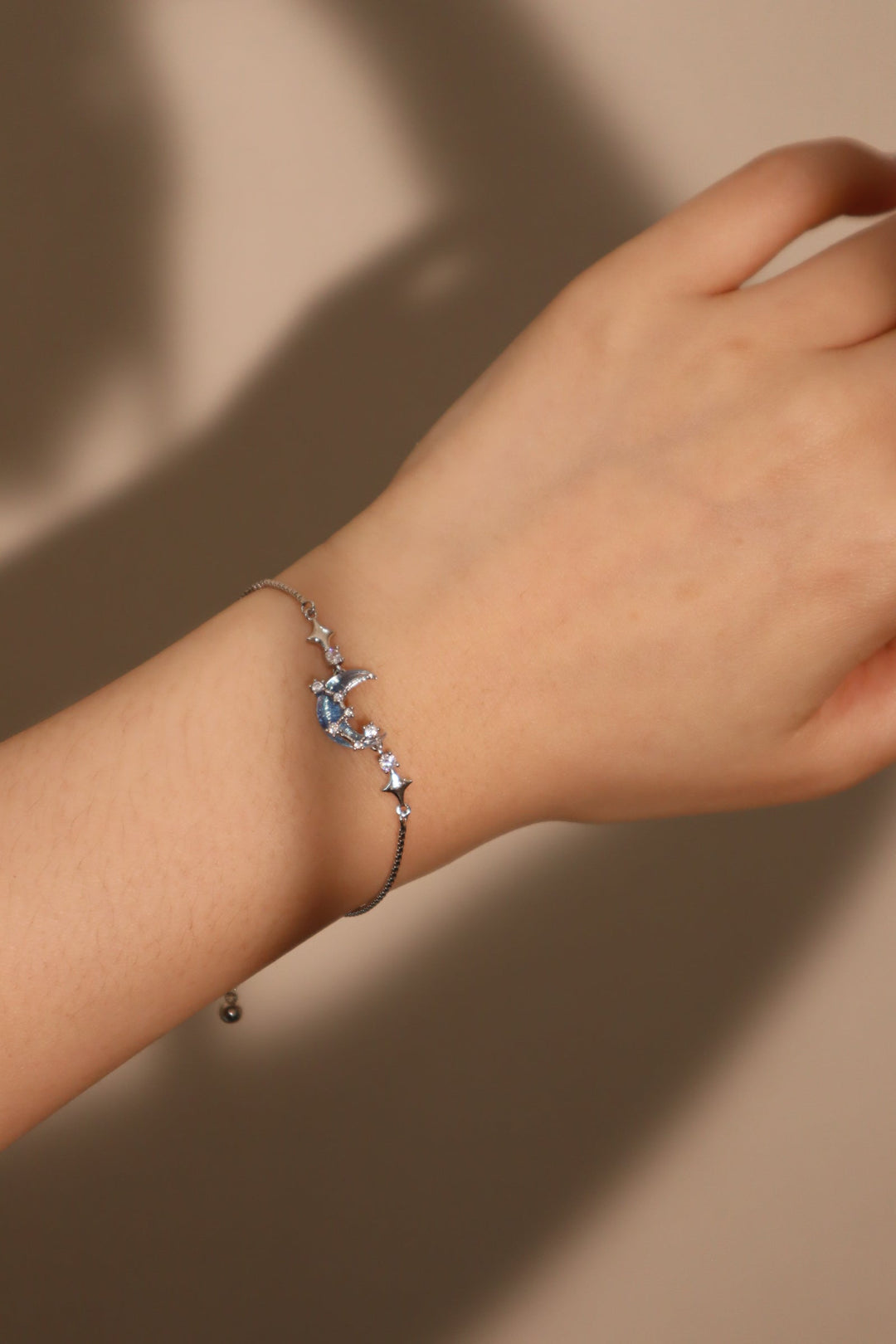 Silver Celestial Moonstone Bracelet