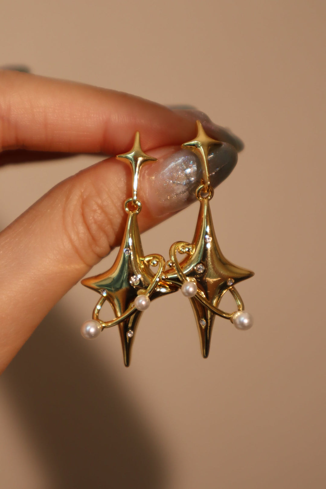 Gold Celestial Star Earrings