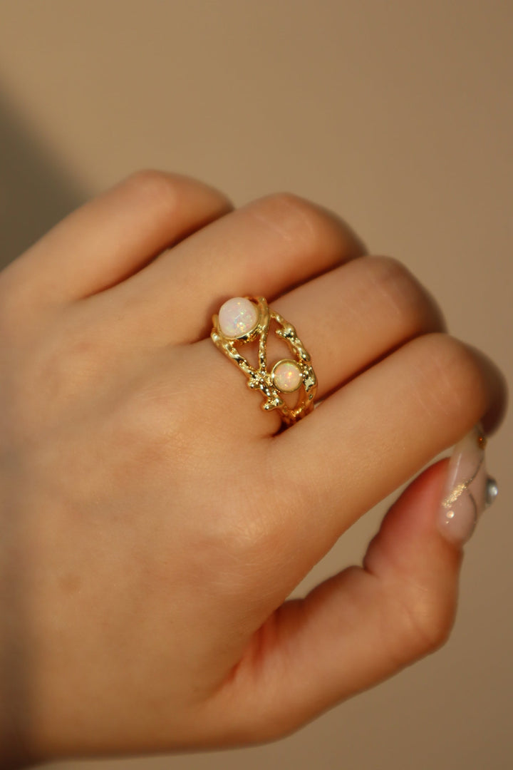 Gold Opal Tiara Ring